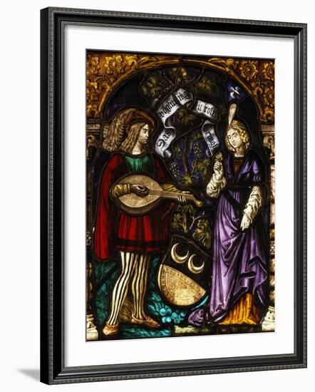 Musician and Lady, Stained Glass, Late 15th - early 16th Century Swiss-null-Framed Photographic Print