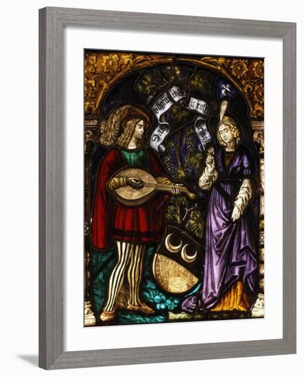 Musician and Lady, Stained Glass, Late 15th - early 16th Century Swiss-null-Framed Photographic Print