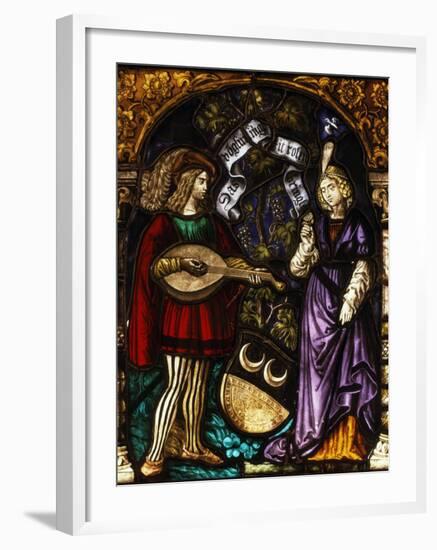 Musician and Lady, Stained Glass, Late 15th - early 16th Century Swiss-null-Framed Photographic Print