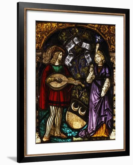 Musician and Lady, Stained Glass, Late 15th - early 16th Century Swiss-null-Framed Photographic Print