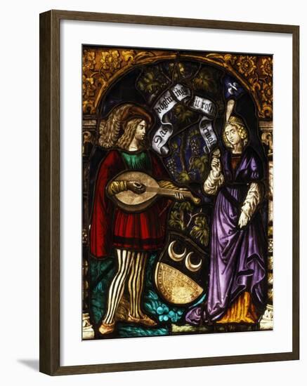 Musician and Lady, Stained Glass, Late 15th - early 16th Century Swiss-null-Framed Photographic Print