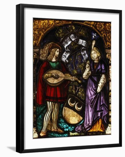 Musician and Lady, Stained Glass, Late 15th - early 16th Century Swiss-null-Framed Photographic Print