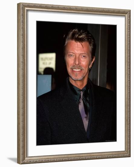 Musician David Bowie at Film Premiere Of "Meet Joe Black"-Dave Allocca-Framed Premium Photographic Print