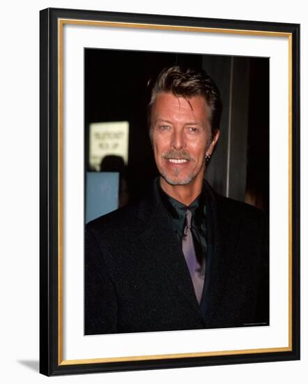 Musician David Bowie at Film Premiere Of "Meet Joe Black"-Dave Allocca-Framed Premium Photographic Print