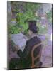 Musician Desire Dihau Reading a Newspaper in the Garden-Henri de Toulouse-Lautrec-Mounted Art Print