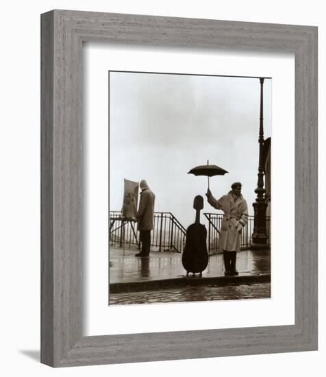 Musician in the Rain-Robert Doisneau-Framed Art Print