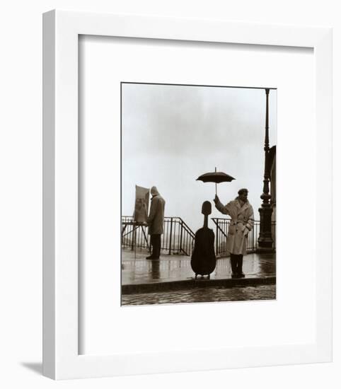 Musician in the Rain-Robert Doisneau-Framed Art Print