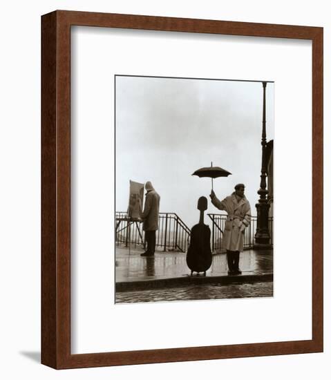 Musician in the Rain-Robert Doisneau-Framed Art Print