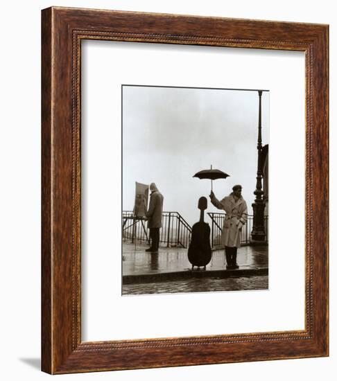 Musician in the Rain-Robert Doisneau-Framed Art Print