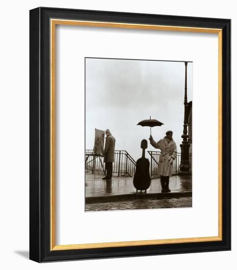 Musician in the Rain-Robert Doisneau-Framed Art Print