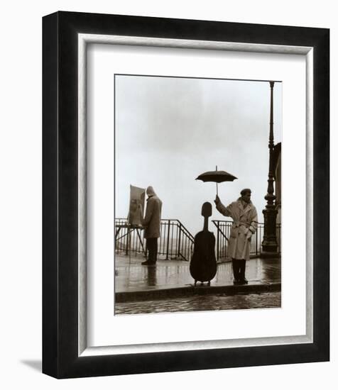 Musician in the Rain-Robert Doisneau-Framed Art Print