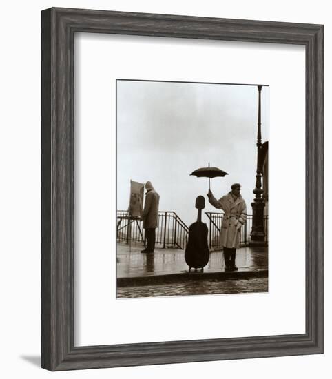 Musician in the Rain-Robert Doisneau-Framed Art Print