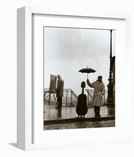 Musician in the Rain-Robert Doisneau-Framed Art Print