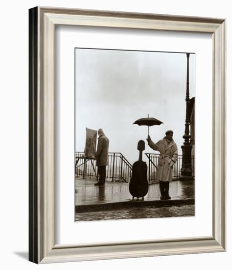 Musician in the Rain-Robert Doisneau-Framed Art Print