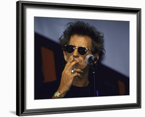 Musician Keith Richards Smoking Cigarette-null-Framed Premium Photographic Print