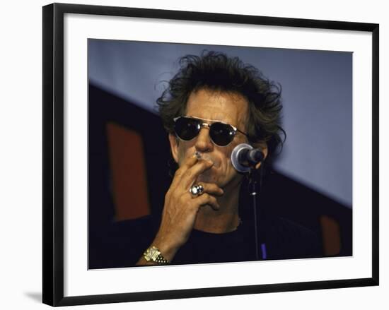 Musician Keith Richards Smoking Cigarette-null-Framed Premium Photographic Print