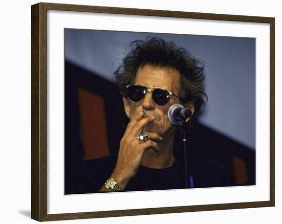 Musician Keith Richards Smoking Cigarette-null-Framed Premium Photographic Print