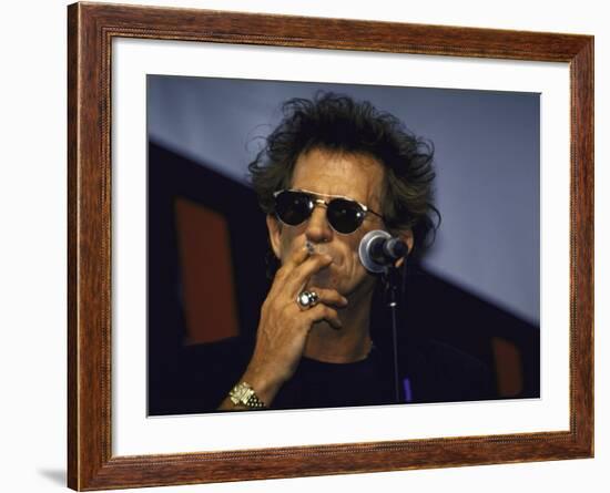 Musician Keith Richards Smoking Cigarette-null-Framed Premium Photographic Print