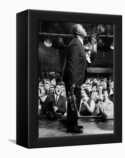 Musician Louis Armstrong Performing at the Steel Pier-John Loengard-Framed Premier Image Canvas