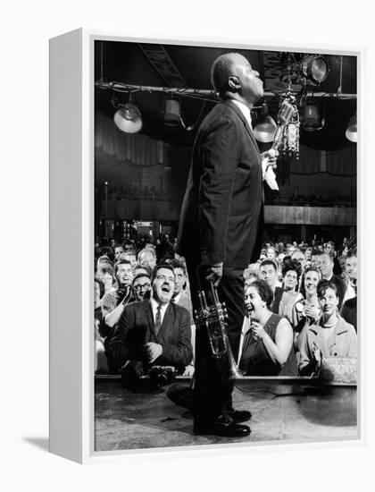 Musician Louis Armstrong Performing at the Steel Pier-John Loengard-Framed Premier Image Canvas