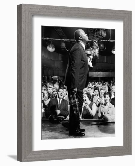 Musician Louis Armstrong Performing at the Steel Pier-John Loengard-Framed Premium Photographic Print