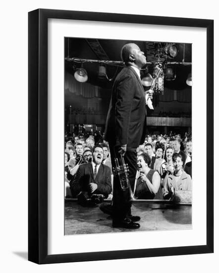 Musician Louis Armstrong Performing at the Steel Pier-John Loengard-Framed Premium Photographic Print