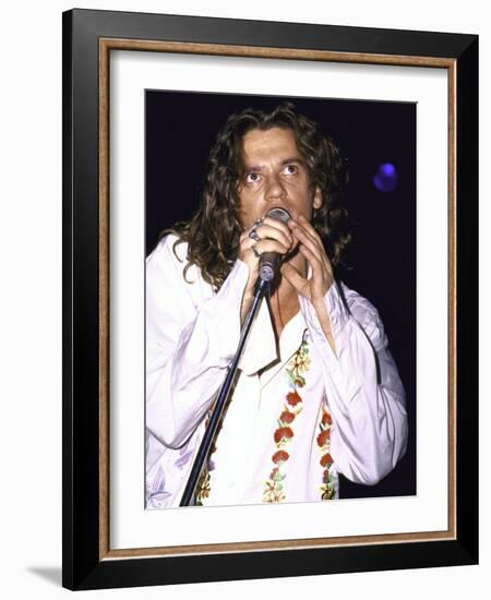 Musician Michael Hutchence of Rock Group Inxs Performing-David Mcgough-Framed Premium Photographic Print