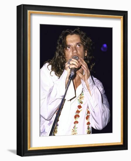 Musician Michael Hutchence of Rock Group Inxs Performing-David Mcgough-Framed Premium Photographic Print