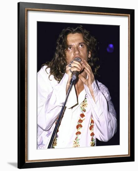 Musician Michael Hutchence of Rock Group Inxs Performing-David Mcgough-Framed Premium Photographic Print