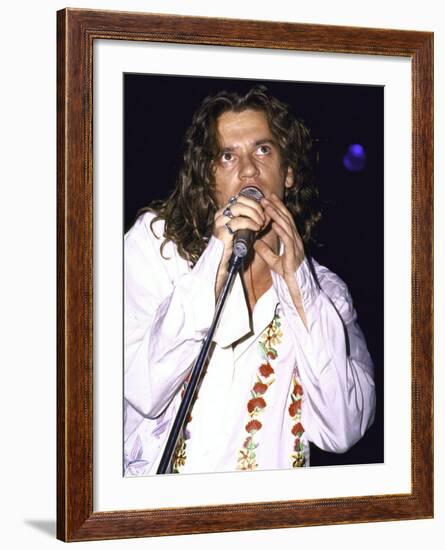 Musician Michael Hutchence of Rock Group Inxs Performing-David Mcgough-Framed Premium Photographic Print