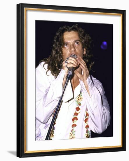 Musician Michael Hutchence of Rock Group Inxs Performing-David Mcgough-Framed Premium Photographic Print