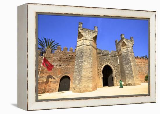 Musician Outside Bab Zaer, the Main Gate, Chellah, Rabat, Morocco, North Africa-Neil Farrin-Framed Premier Image Canvas