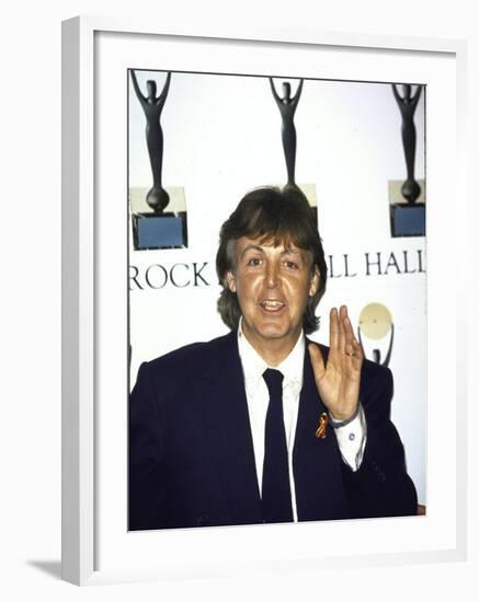 Musician Paul Mccartney at the Rock and Roll Hall of Fame-null-Framed Premium Photographic Print