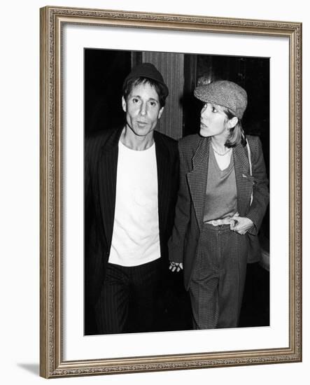 Musician Paul Simon with Longtime Girlfriend, Actress Carrie Fisher, at the Savoy-David Mcgough-Framed Premium Photographic Print