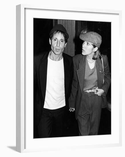 Musician Paul Simon with Longtime Girlfriend, Actress Carrie Fisher, at the Savoy-David Mcgough-Framed Premium Photographic Print