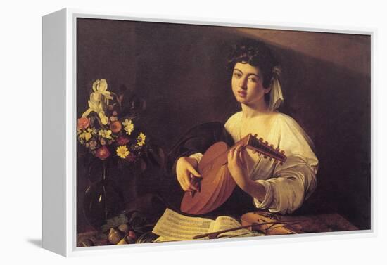 Musician Playing Lute-null-Framed Stretched Canvas