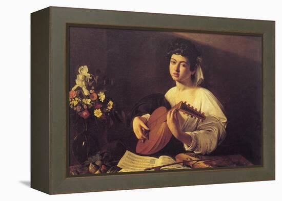 Musician Playing Lute-null-Framed Stretched Canvas