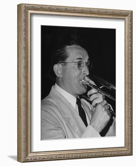 Musician Tommy Dorsey Playing His Trombone-Rex Hardy Jr.-Framed Photographic Print