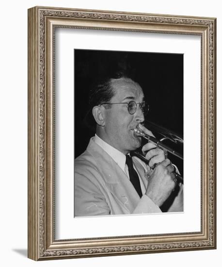 Musician Tommy Dorsey Playing His Trombone-Rex Hardy Jr.-Framed Photographic Print