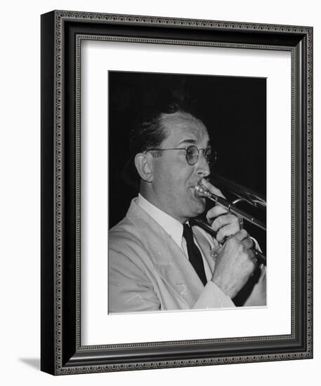 Musician Tommy Dorsey Playing His Trombone-Rex Hardy Jr.-Framed Photographic Print