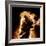 Musician With An Electronic Guitar Enveloped In Flames On A Black Background-Sergey Nivens-Framed Premium Giclee Print