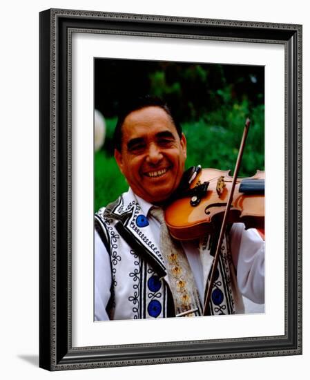 Musician with Violin in Seaside Resort of Mamaia, Constanta, Romania-Cindy Miller Hopkins-Framed Photographic Print