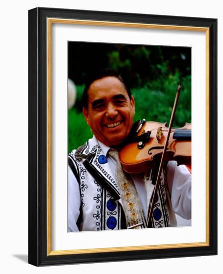 Musician with Violin in Seaside Resort of Mamaia, Constanta, Romania-Cindy Miller Hopkins-Framed Photographic Print
