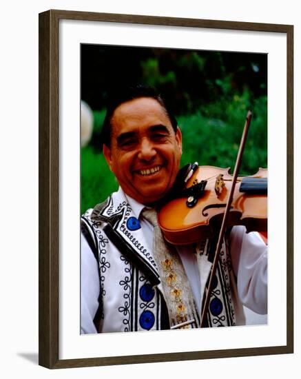 Musician with Violin in Seaside Resort of Mamaia, Constanta, Romania-Cindy Miller Hopkins-Framed Photographic Print