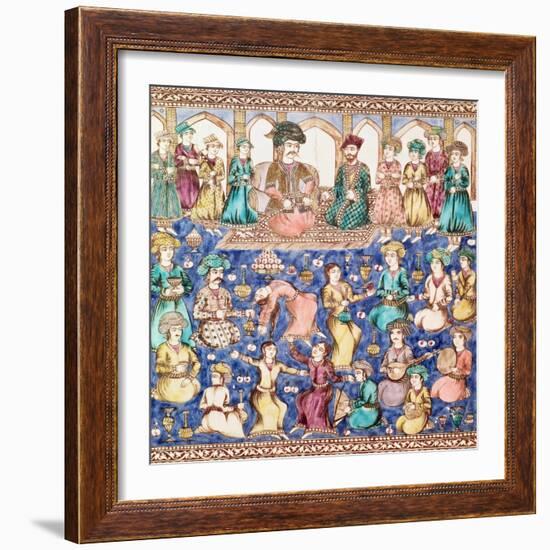 Musicians and Dancers at the Court of Nasser Al-Din Shah Qajar-null-Framed Giclee Print