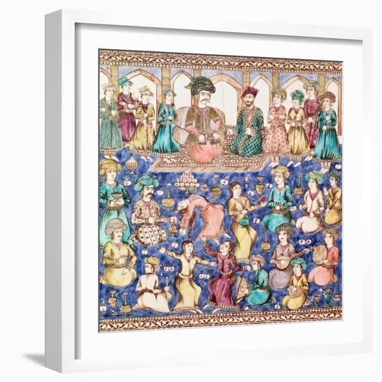Musicians and Dancers at the Court of Nasser Al-Din Shah Qajar-null-Framed Giclee Print