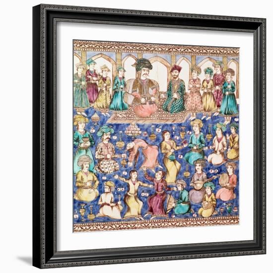 Musicians and Dancers at the Court of Nasser Al-Din Shah Qajar--Framed Giclee Print