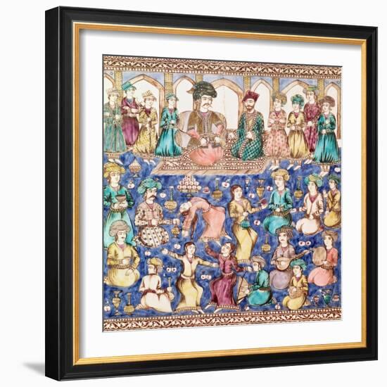 Musicians and Dancers at the Court of Nasser Al-Din Shah Qajar--Framed Giclee Print