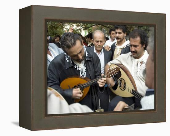 Musicians Attending a Village Wedding, Anogia, Crete, Greek Islands, Greece-Adam Tall-Framed Premier Image Canvas