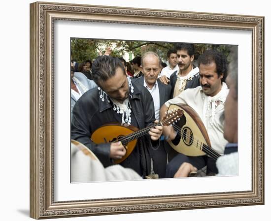 Musicians Attending a Village Wedding, Anogia, Crete, Greek Islands, Greece-Adam Tall-Framed Photographic Print